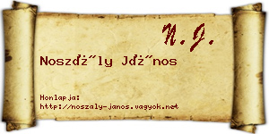 Noszály János névjegykártya
