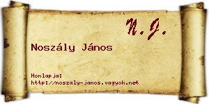 Noszály János névjegykártya